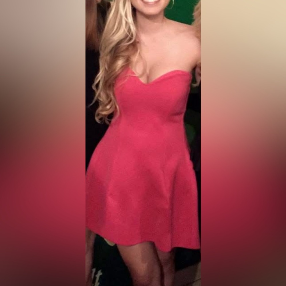 Strapless Pink Dress with sweetheart neckline